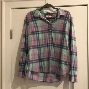 Vineyard Vines Plaid Button Up Top